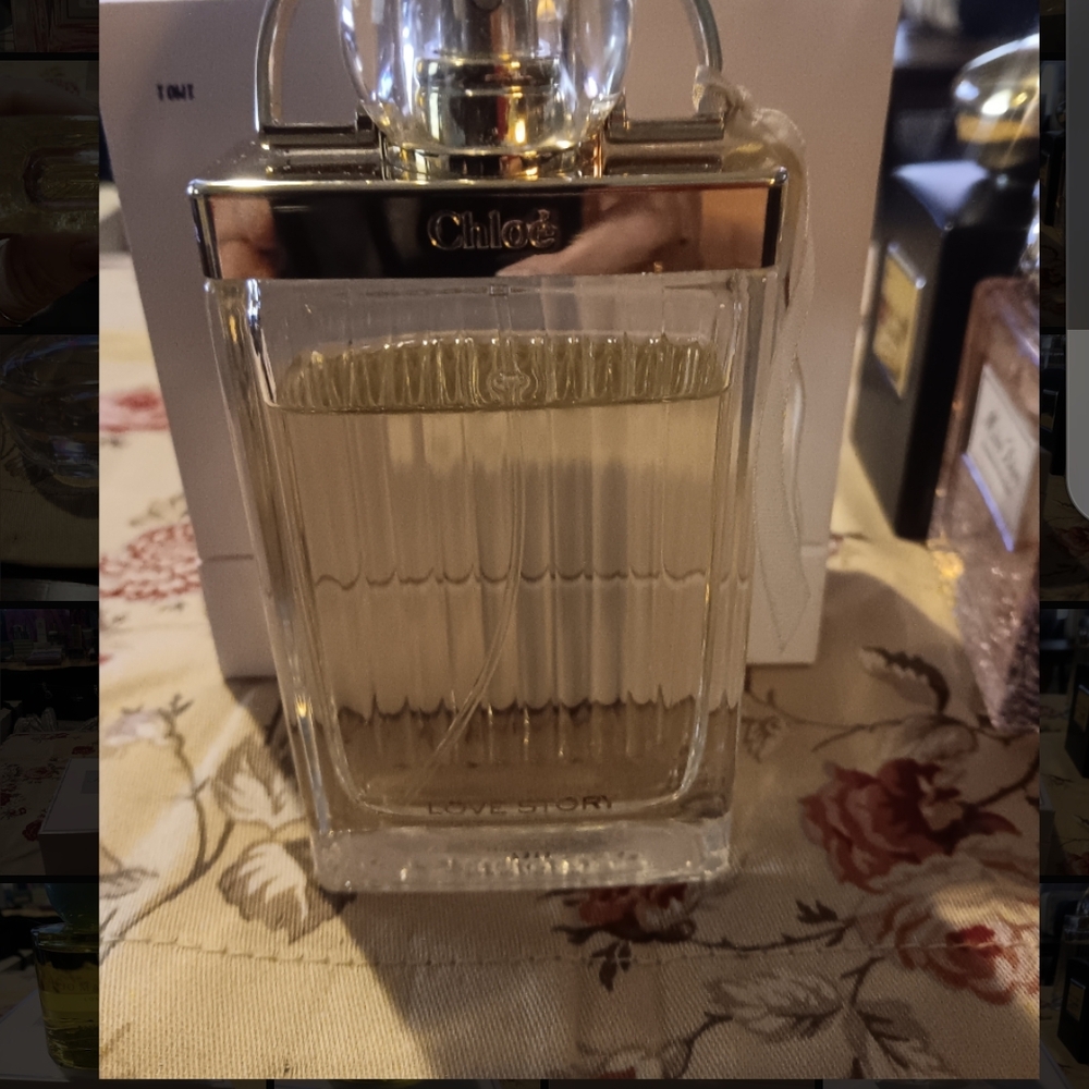 Bottle Is 3/4 FULL Gold and Clear Perfume Bottle